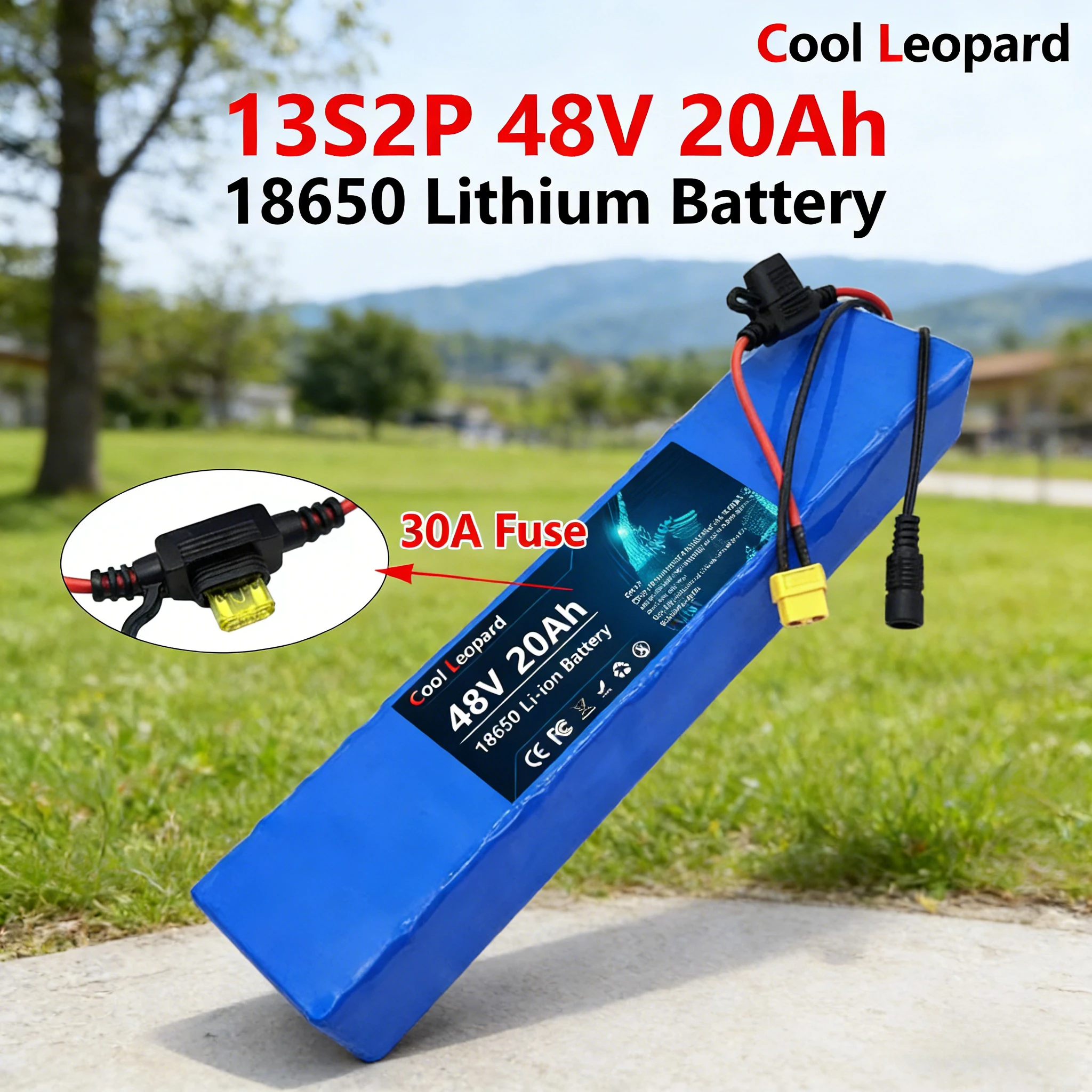 

13S2P 30Ah 48V Lithium Upgraded Version Battery Pack 1000W Is Suitable For M365 Electric Scooter With Built-In BMS 18650 Battery