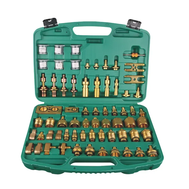 

77PC Automobile air detection plugging tool European and American version detection detection all copper plugging joint set