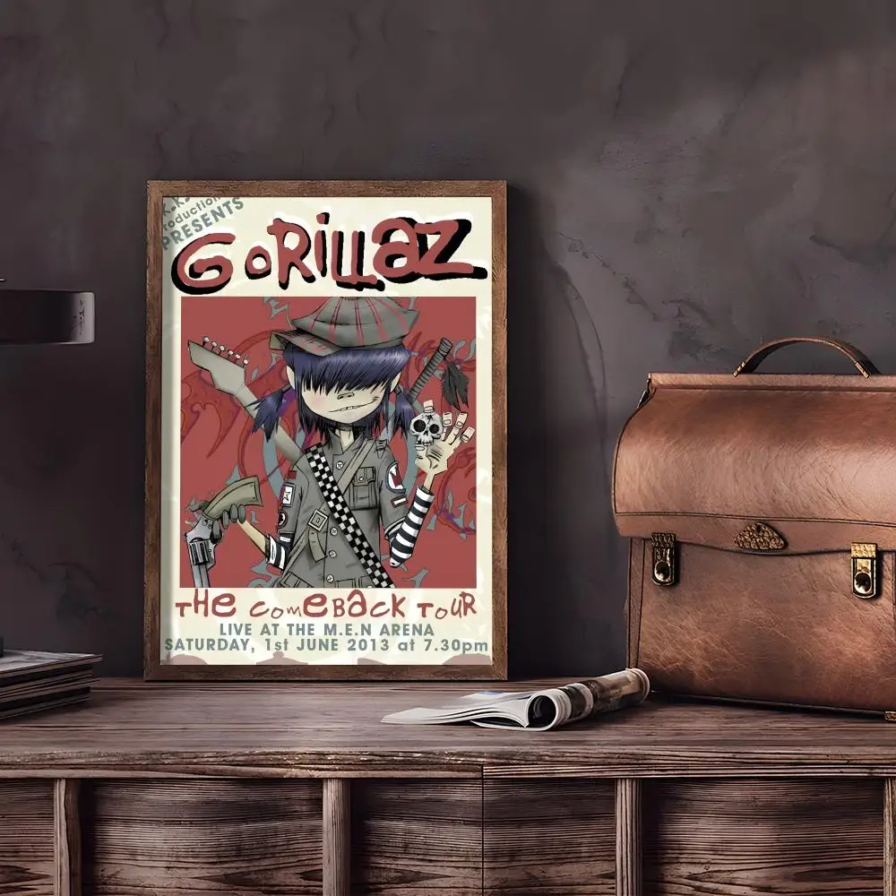 الرجعية الموسيقى G-Gorillaz اللوحة الخط جدار الفن HD قماش النفط اللوحة الملصقات يطبع غرفة نوم غرفة المعيشة ديكور هدية #5