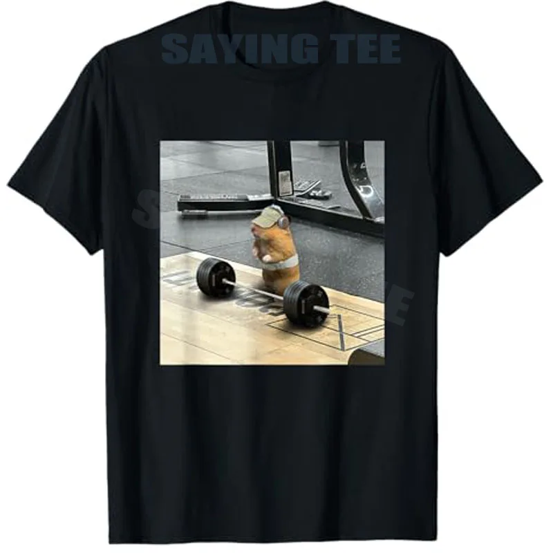 

Hamsters Deadlift Training Weightlifting Funny Hamster T-Shirt Fitness Exercise Y2k Graphic Tees Streetwear Mouse Aesthetic Tops