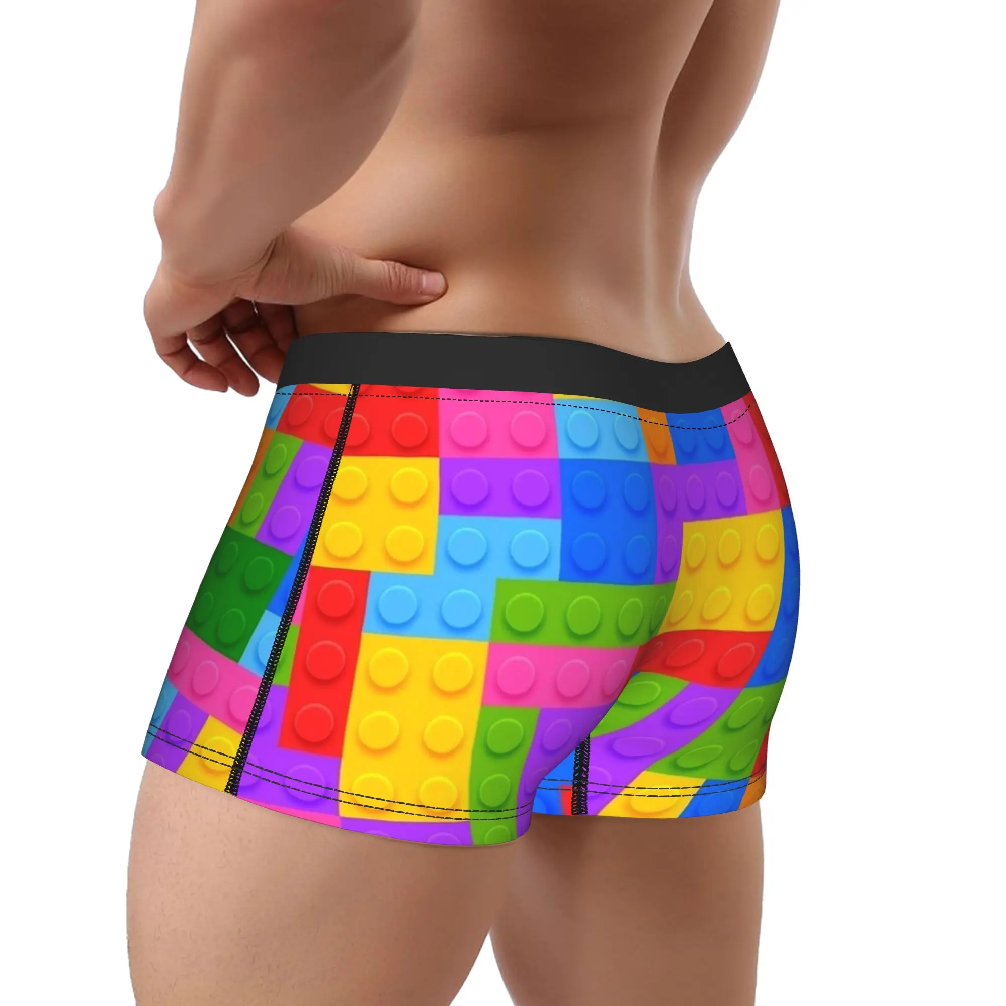 كتل الطوب لعبة الجذع ثلاثية الأبعاد الحقيبة الملابس الداخلية Trenky مخصص الملاكم موجز لينة الاتجاه الرجال السروال حجم كبير