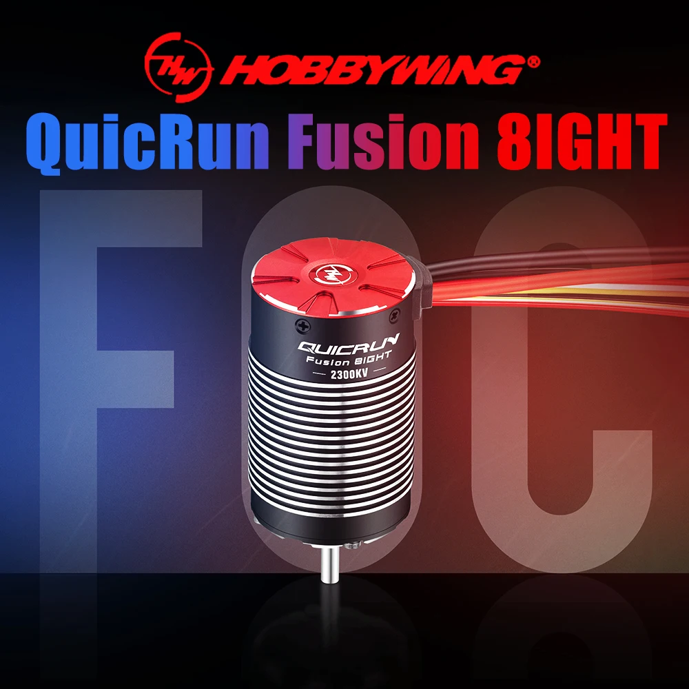 Hobbywing Quicrun Fusion 8ight 2-в-1 80a 2300kv бесщеточный двигатель с датчиком Esc, интегрированный для 1/8 радиоуправляемого автомобиля Rock Crawler Power Syste