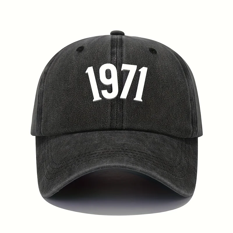 1971 Bedruckte Baseballkappe, Retro, leicht, waschbar, verstellbar, Sonnenschutzhüte für Herren und Damen