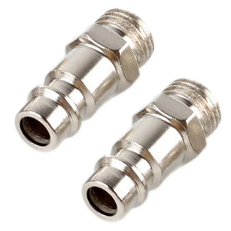 5Pcs European Style Quick Connector 1/4 Inch External Thread Plug-in Pneumatic Joint Compressed Air Line Coupler Connector