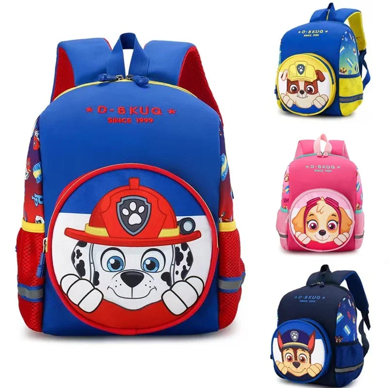 New Cute PAW Patrol Children Knapsack Cartoon Kindergarten Baby Weight Reducing Schoolbag Nylon Lightweight Backpack Kids Gift