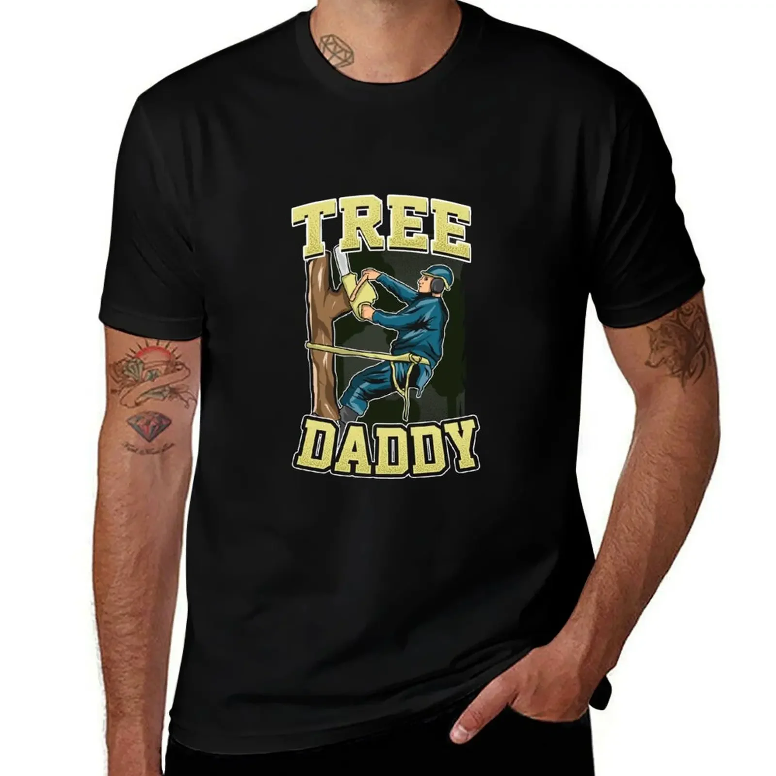 Arborist Daddy Tree Surgeon Chainsaw Lumberjack T-Shirt heavyweights mens clothes