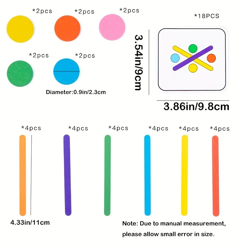 لغز عصي قوس قزح خشبية للأطفال ، ألعاب مونتيسوري ، إدراك الألوان ، ألعاب مطابقة التفكير المنطقي ، ألعاب تعليمية مبكرة