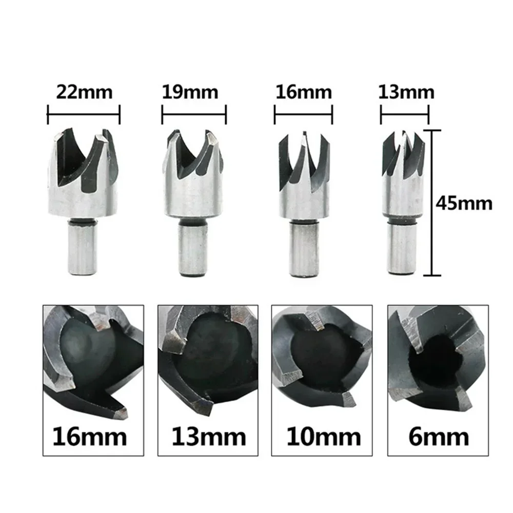 

4/8PCS Wood Plug Cutter Drill Cutting Tool Drill Bit Set Straight and Tapered Taper 6mm 10mm 13mm 16mm Woodworking Cor