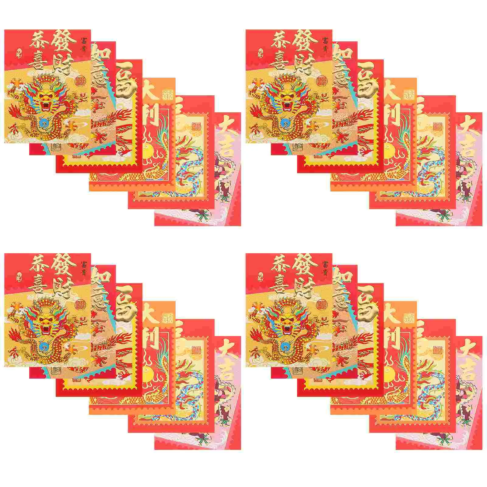 30 Pcs 2024 Year of The Dragon Red Packet New Decoration Money Bag Chinese Envelope For Style Envelopes Letter Paper