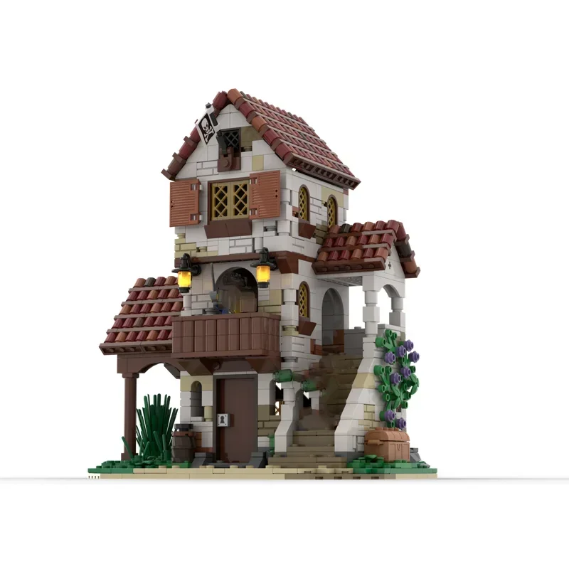 Moc Building Blocks Pirates Inn (Pirates Series #7) Model Technology Bricks DIY Assembly Holiday Construstion Toy Set Gifts