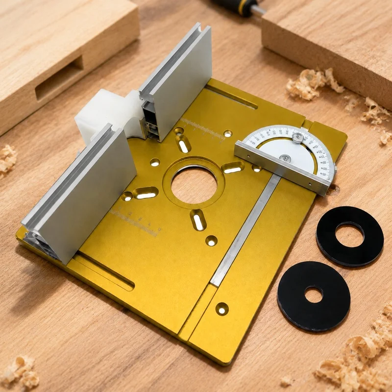 Set of 3 Aluminum Insert Plates for Router Table, Ideal for Woodworking, Trimming, and Engraving Tasks