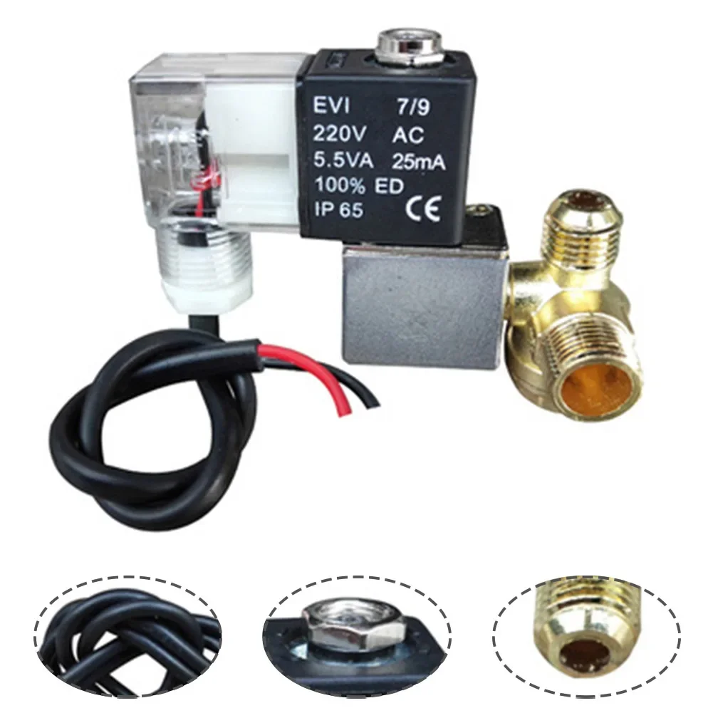 1pcs Solenoid Valve Mute Oil-free Machine Check Valve Bleed Air Compressor 2 Way Normally Opend G1/4