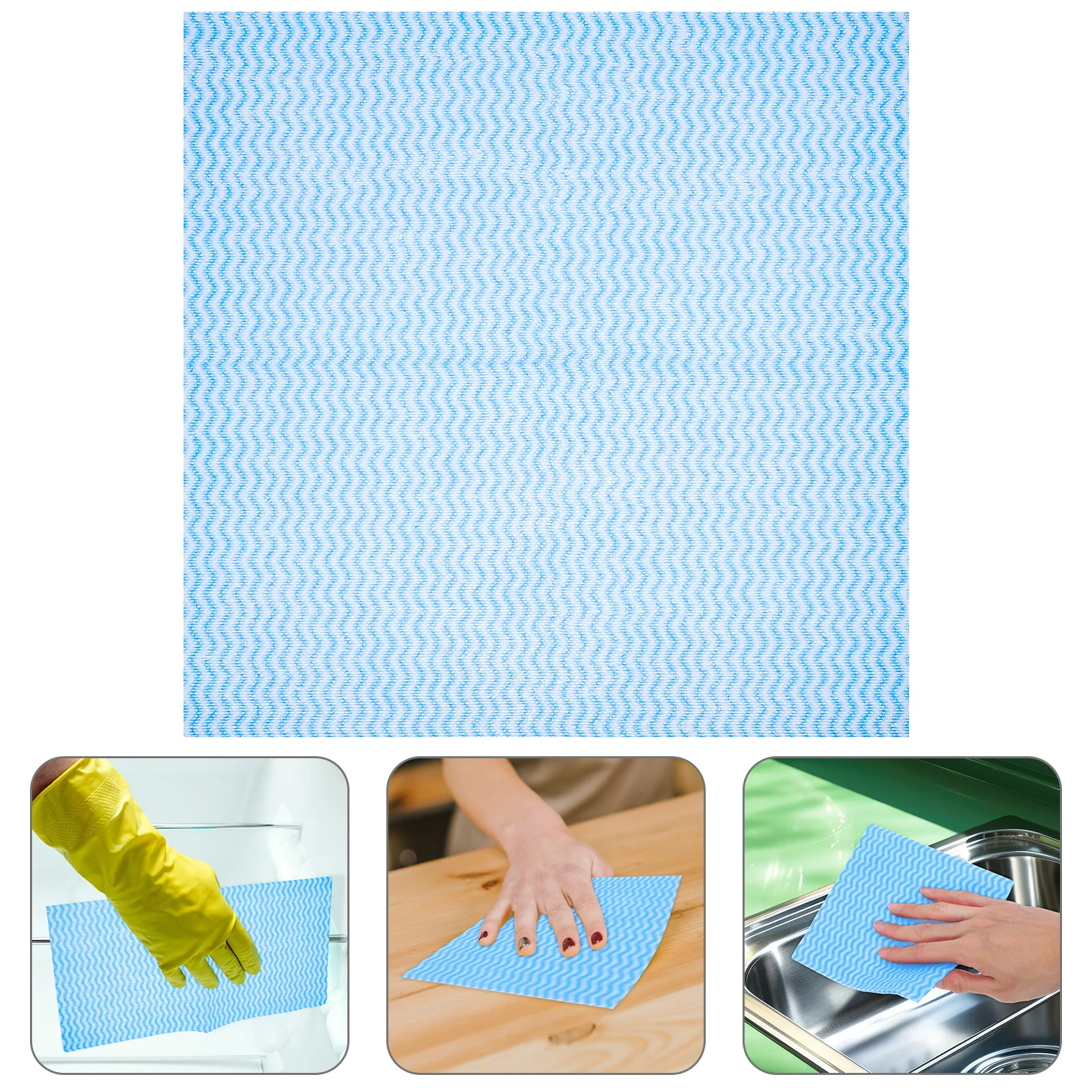 

50 Pcs Washcloths Rag Cleaning Rags Dishcloths for Kitchen Window Absorbent Towels Non-woven House Blue Housekeeping