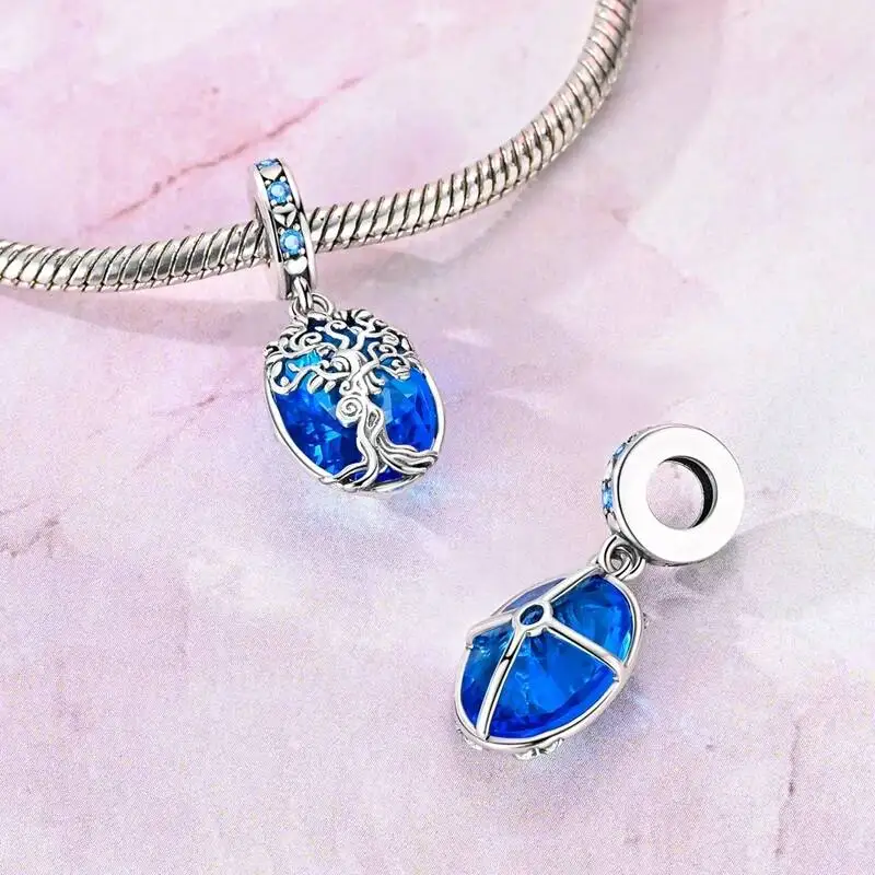 New Original 925 Sterling Silver Beads Pendant Love Family Friendship Egg Charms Fit Bracelet DIY Women Man Jewelry Gift
