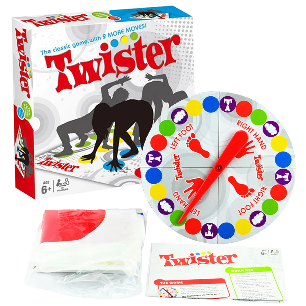 Juego de fiesta familiar Twister para niños y adultos, juguetes para interiores y exteriores, divertido juego de torcer el cuerpo, deportes, ayudas