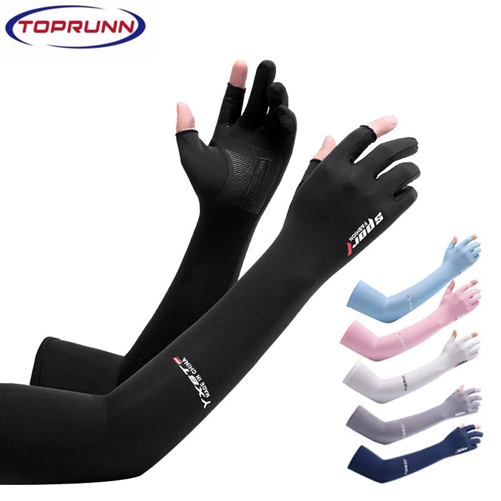 2Pc/1Pair Cool Men Women Arm Sleeve Gloves Running Cycling Sleeves Fishing Bike Sport Protective Arm Warmers UV Cover Dropship