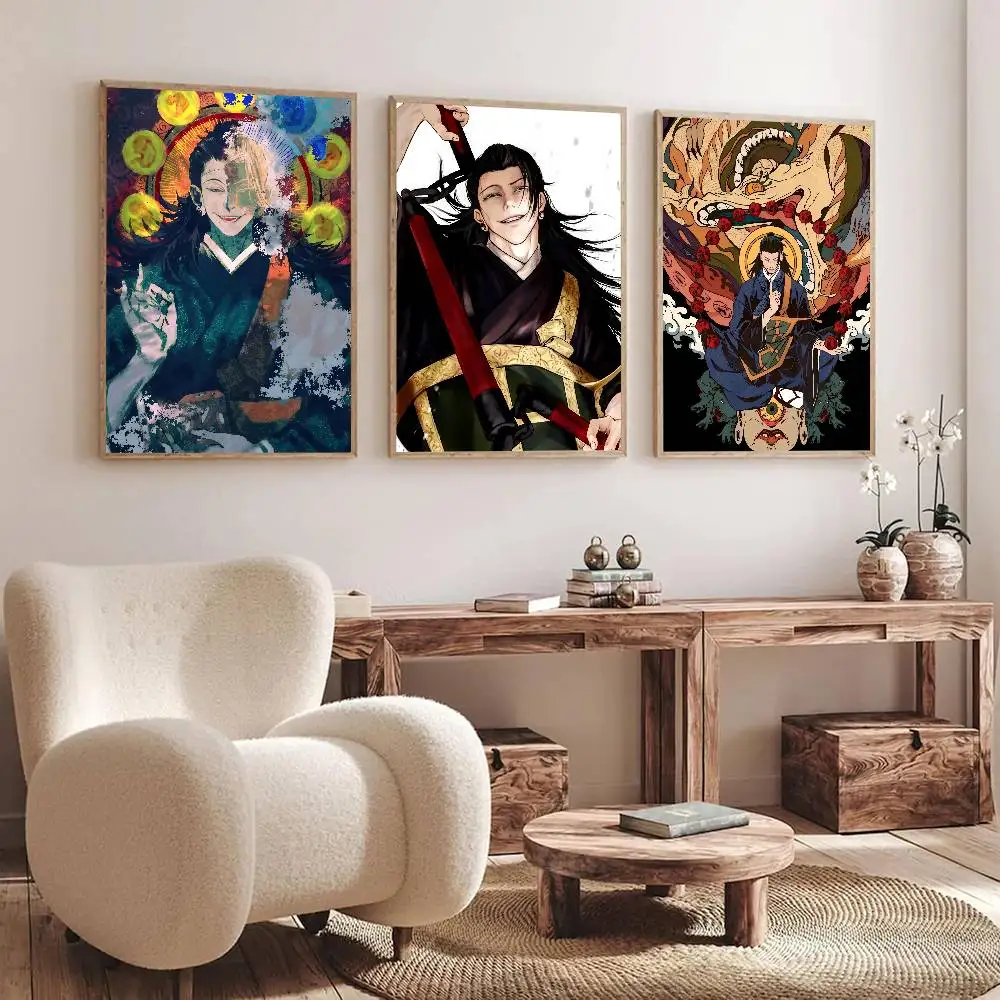 Anime Geto Suguru Animation Jujutsu Kaisen Poster Self Adhesive Waterproof Ideal For Living Room Bedroom Bar Decoration