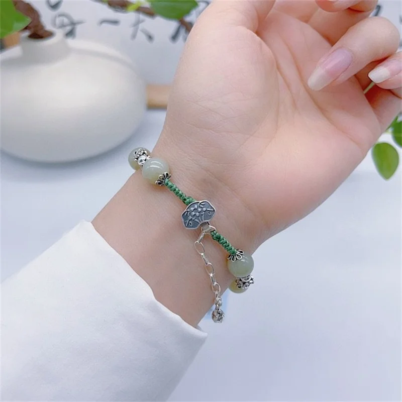 

Sterling Silver Bracelet S925 Gift For Men and Women DIY Lovers Originality Boy Charm Festival Retro Fashion Jewelry