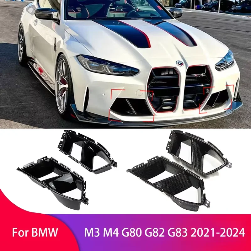 

Front Bumper Side Air Vent Cover Car Accessorie Decorative Spoiler for BMW M3 M4 G80 G82 G83 2021-2024 Front Air Vent Decoration