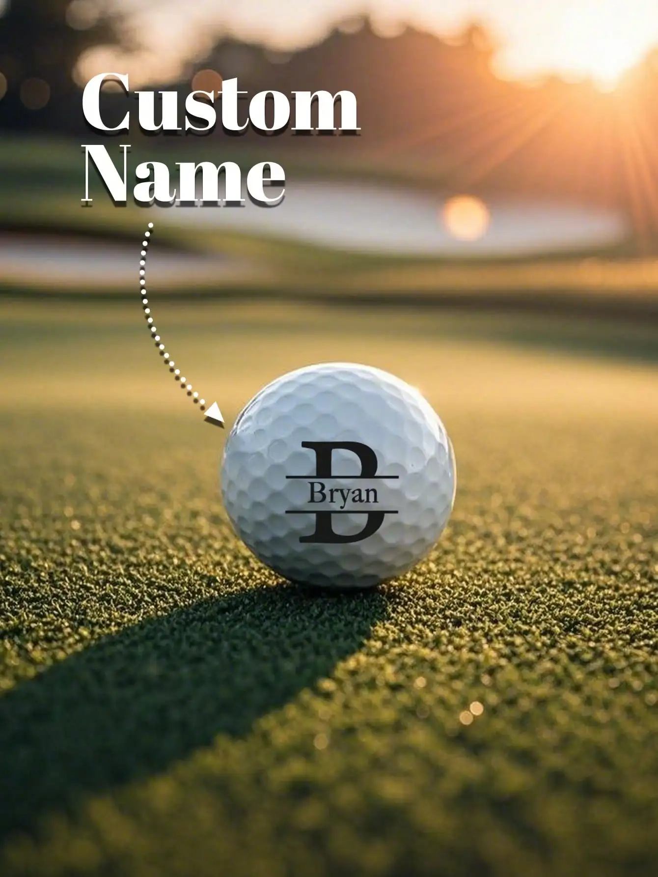 Custom Text Golf Ball Personalized Name Quote 3 Styles Premium Practice Gift For Golfer Dad Husband Friend Father Birthday