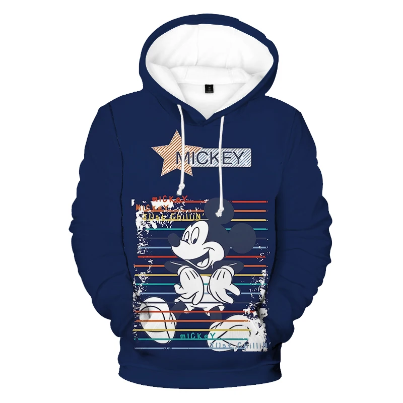 Disney Boys Girls Hoodies Mickey Mouse Men's Hoodies Oversized 3D Printed Pullovers New Men's Hoodies Fashion Men's Clothing