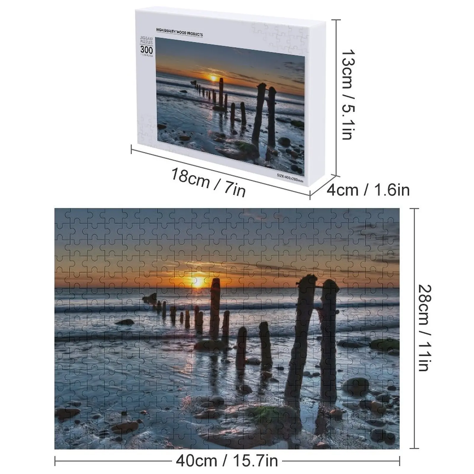 Sandsend Sunrise Jigsaw Puzzle لعبة أطفال مخصصة لأعمال اللغز الفني