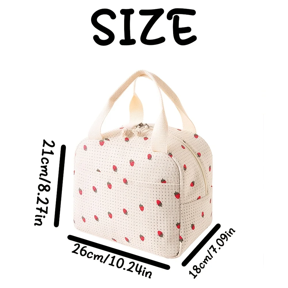 Mit gesticktem Namen und Blumenmuster bedruckte Lebensmittelhandtaschen, tragbare Thermo-Lunch-Tasche, wasserdichte, isolierte Tasche für Büro und Camping – Detail 6