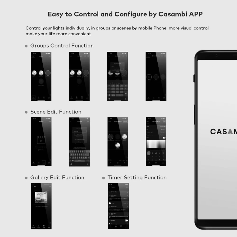 Casambi Bluetooth RF Smart LED Controller DC 12V 24V Dimmer Casambi APP Control for Single Color CCT RGB RGBW RGBCCT LED Strip