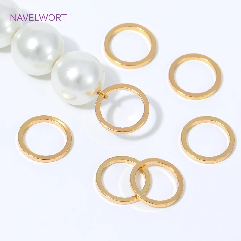 20/40 Stück 18K vergoldete runde, flache, geschlossene Ringe, Biegeringe, Verbindungsringe für Schmuck, DIY-Armband- und Halskettenherstellungszubehör – Detail 24