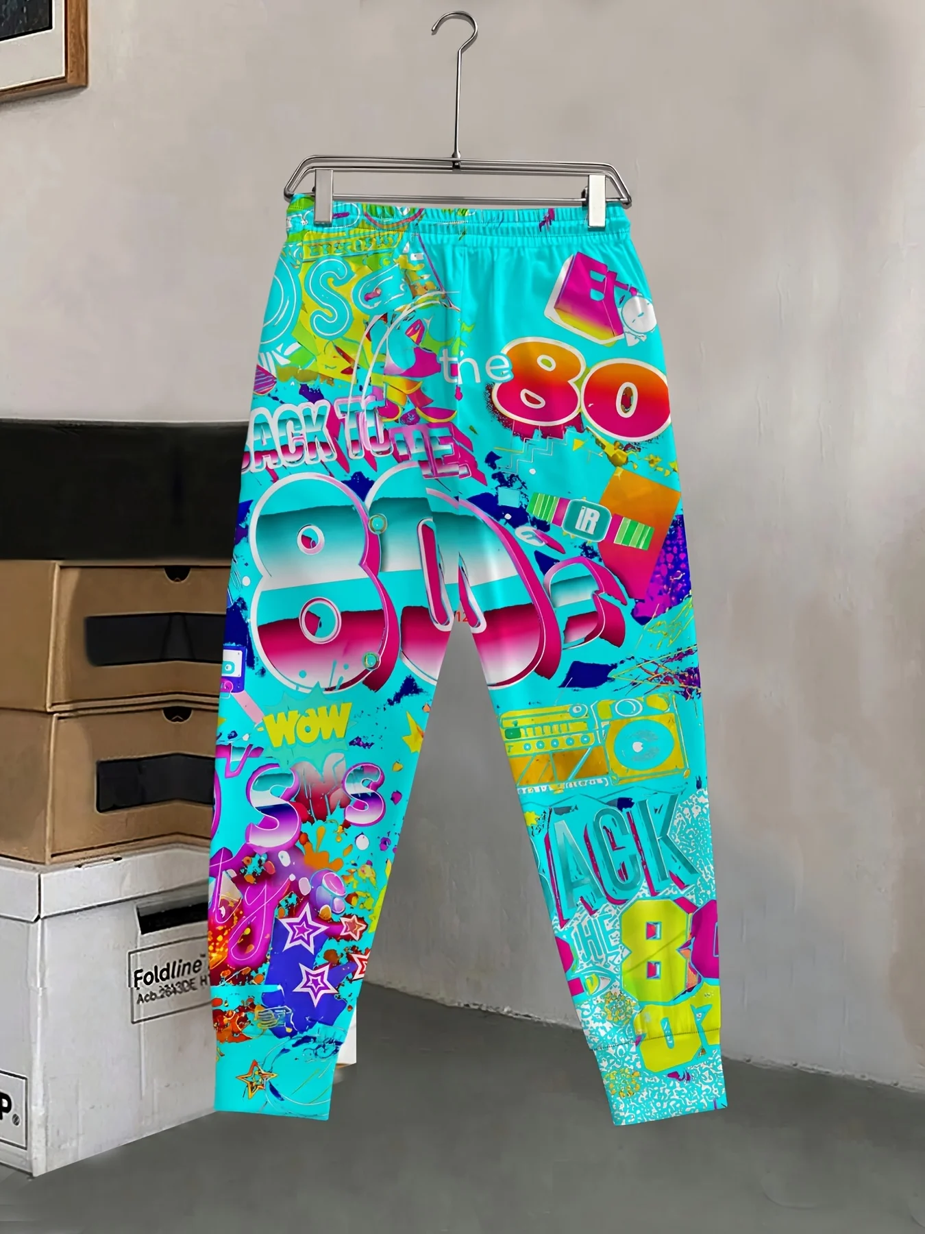Neuheiten: Trendige 80er-Jahre Retro-Nostalgie-Print Unisex-Jogginghose mit geradem Bein, Hip-Hop-Sweatpants für Party, Alltag und Street-Style – Detail 14