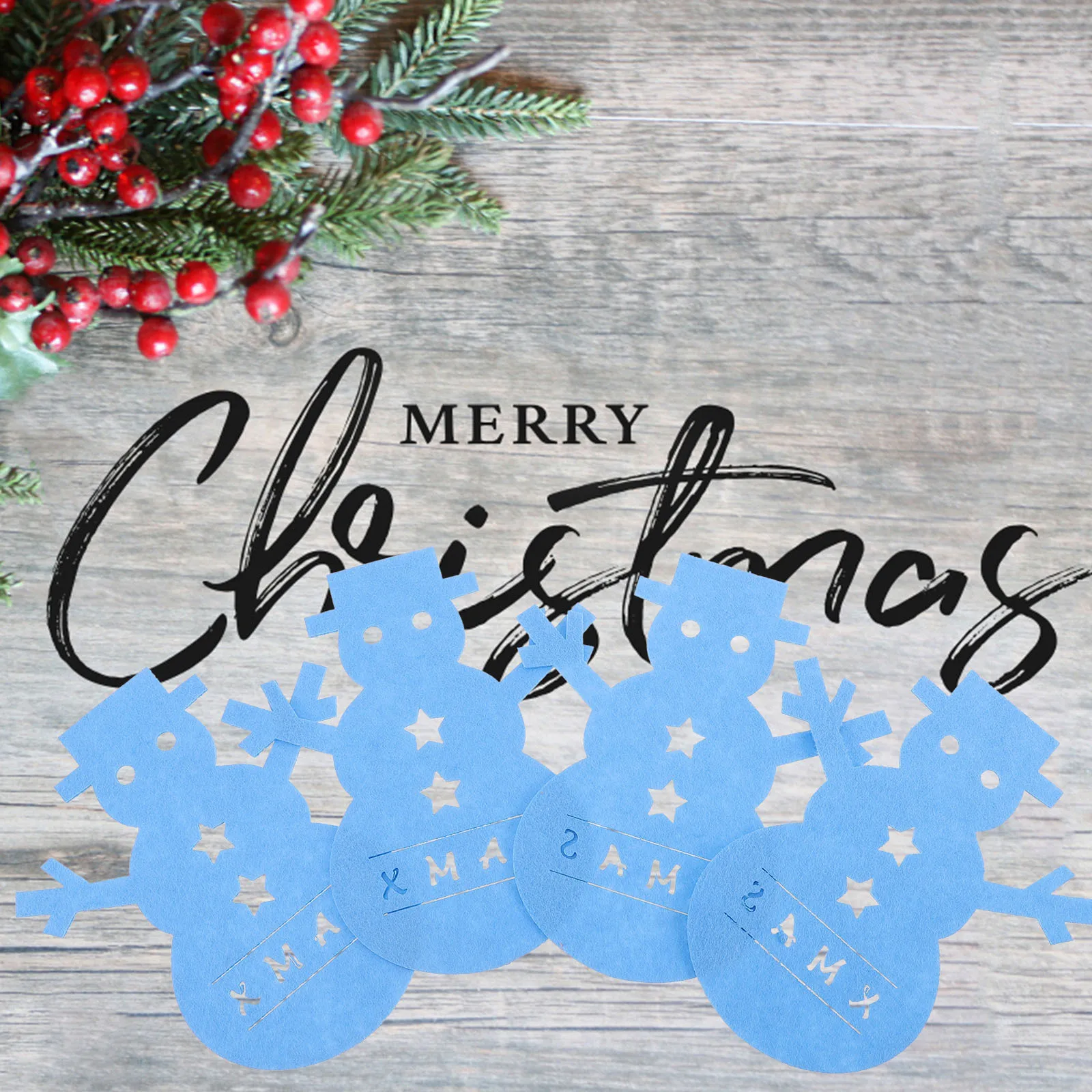 

8Pcs Christmas Cutlery Bag Felt Snowman Tableware Covers Xmas Silverware Holder Party Accessories Storage Pouches