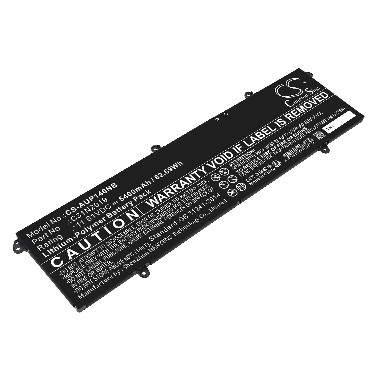 Replacement 11.61V 5400mAh Laptop Battery C31N2019 for Asus VivoBook Pro 14X OLED M7400 Pro 14 OLED Pro 15 OLED K3400P K3500PH