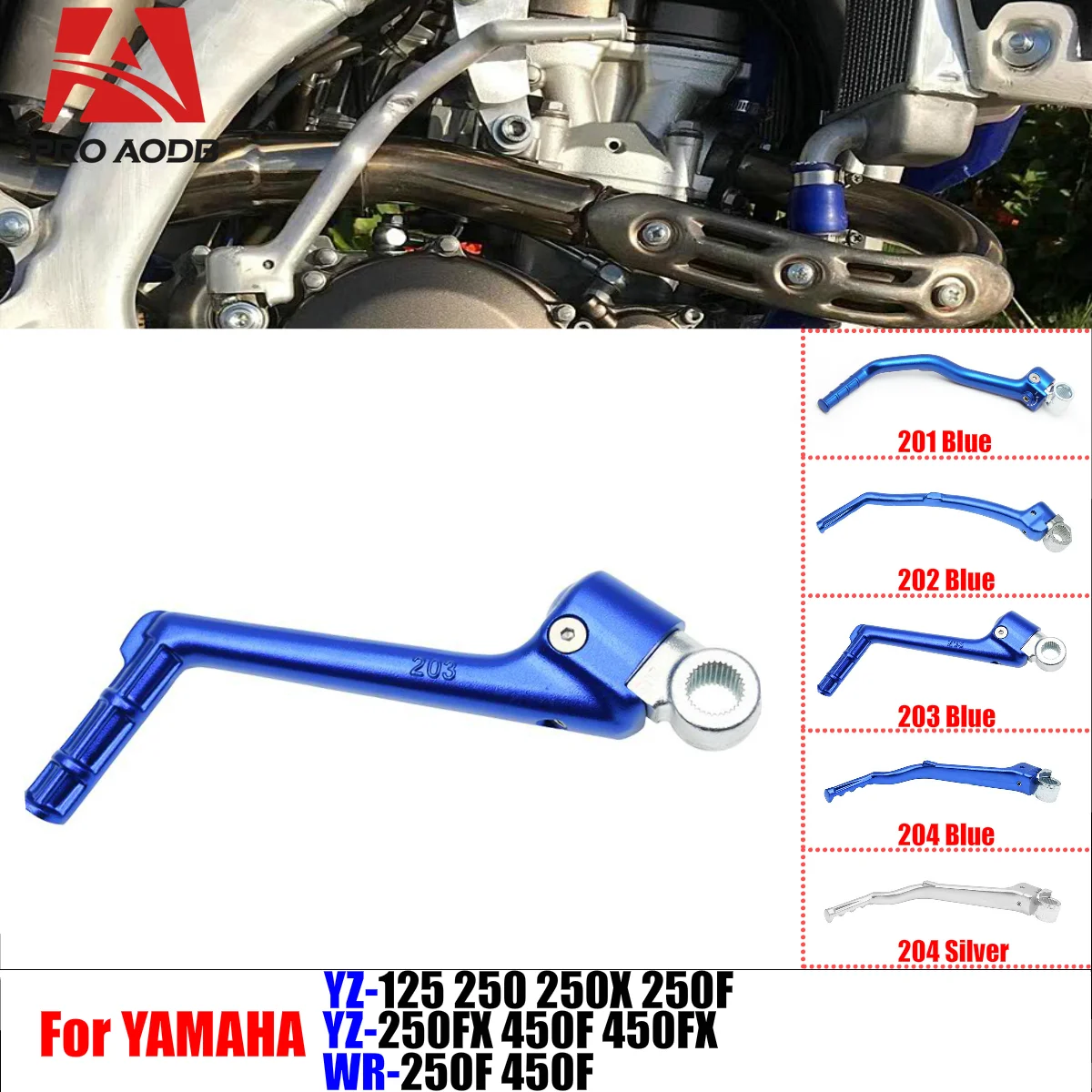 

Motorcycle Accessories Forged Kick Start Lever Pedal Levers For Yamaha YZ125 250 250F 250X 250FX 450F 450FX WR450F 2002-2023