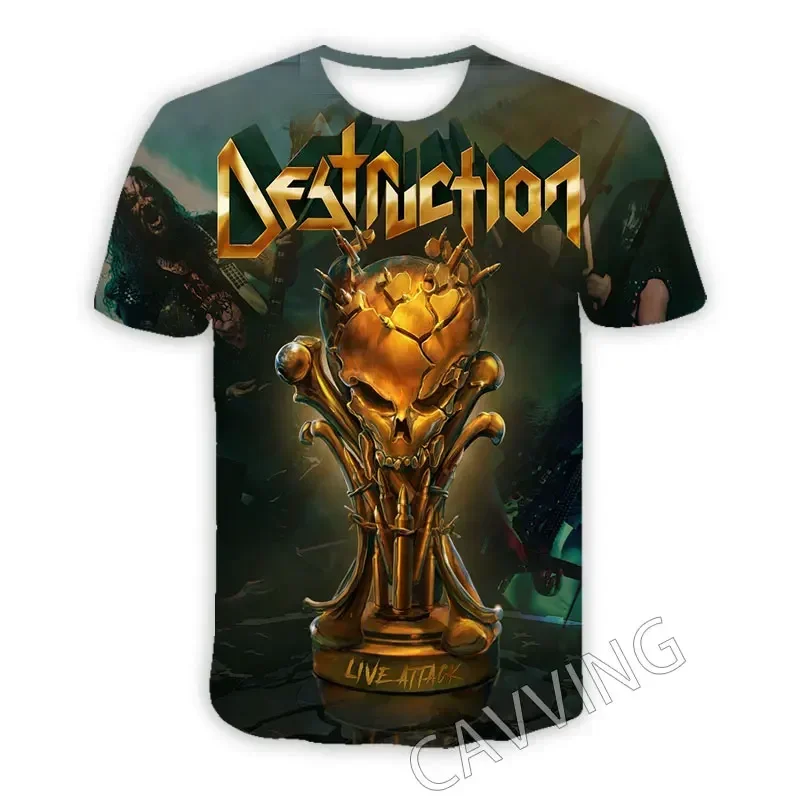 Hot Summer Death Metal Rock Destruction Band 3D Printed T-shirts Men's and Women's Hip Hop Street Harajuku Style Crewneck T-shig