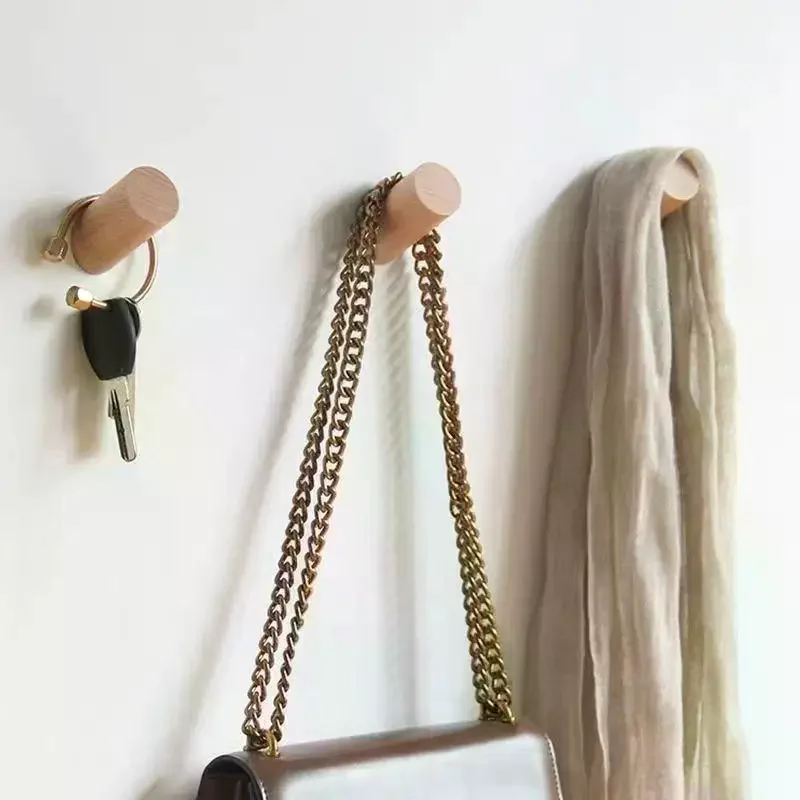 Cabide de parede gancho de madeira suporte de faia chave do banheiro cabide porta da cozinha gancho decorativo para acessórios para casa gadgets organização