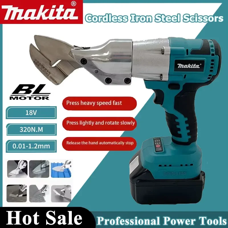 Ciseaux électriques Makita à 2 vitesses variables, outils de coupe de métaux, cisailles à tôles, cisailles à acier au carbone, pour batterie 18V