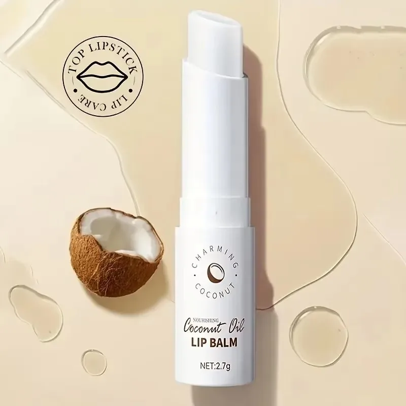 Coconut Moisturizing Lip Balm Anti-Dry Hydrating ถอดริ้วรอยริมฝีปาก Dead Skin Lip Care บํารุงยาวนานสําหรับผู้ชายผู้หญิง