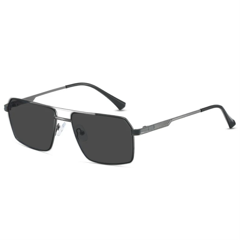 Neue hochwertige Myopie-Sonnenbrille aus Edelstahllegierung für Damen und Herren, modische Retro-Doppelbalken, quadratische Sonnenschutz-Sonnenbrille – Detail 11