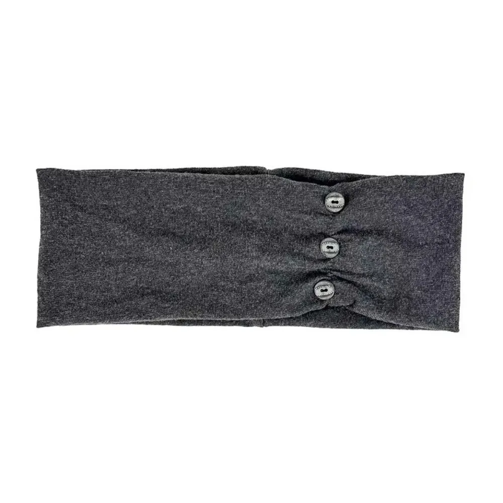 Sweet Cool Elastic Wide Button Headband Pleated Outdoor Women Headband Soft Travel Head Wrap Sport Hair Accessories