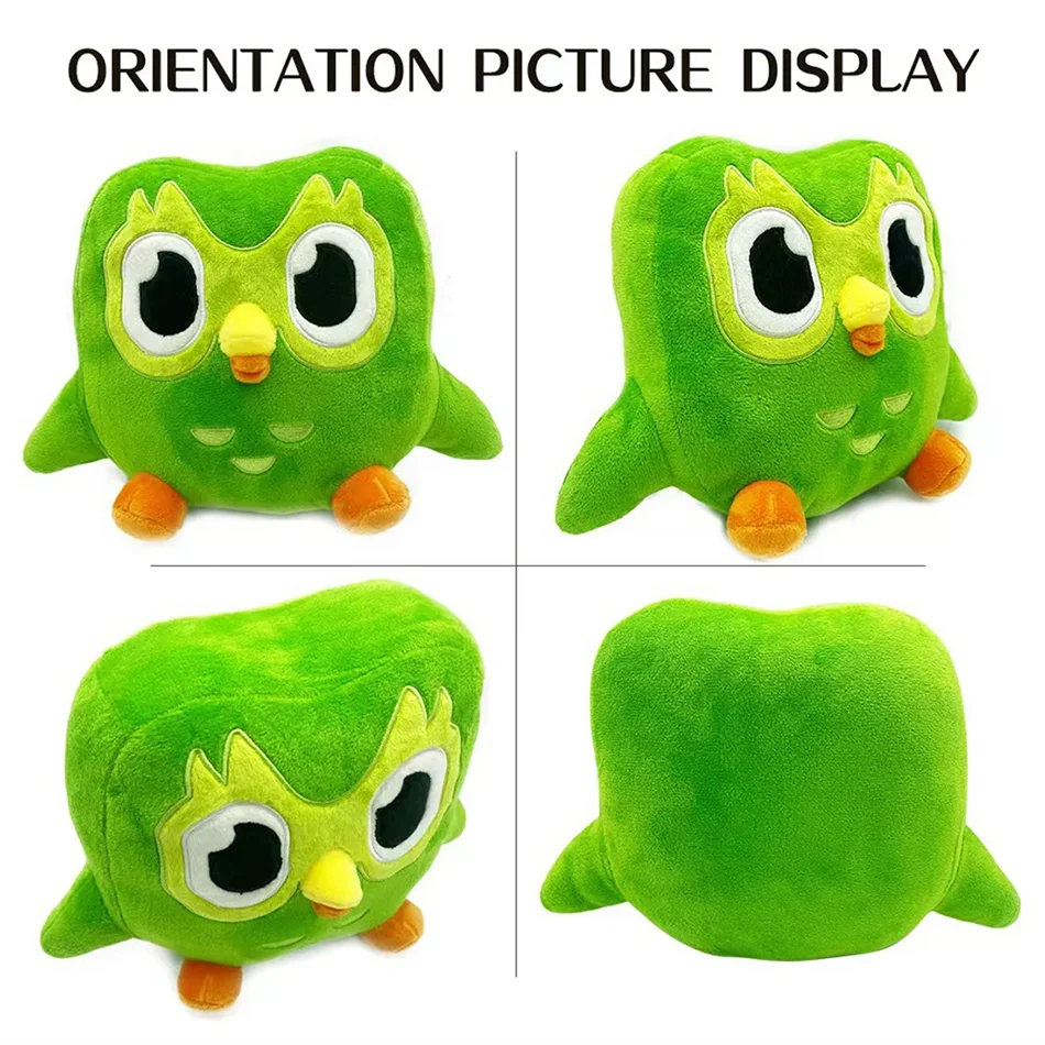 20cm Lovely Duolingo The Green Owl Cartoon Anime Plush Toy Soft Stuffed Animal Plushie Dolls Children Birthday Gift