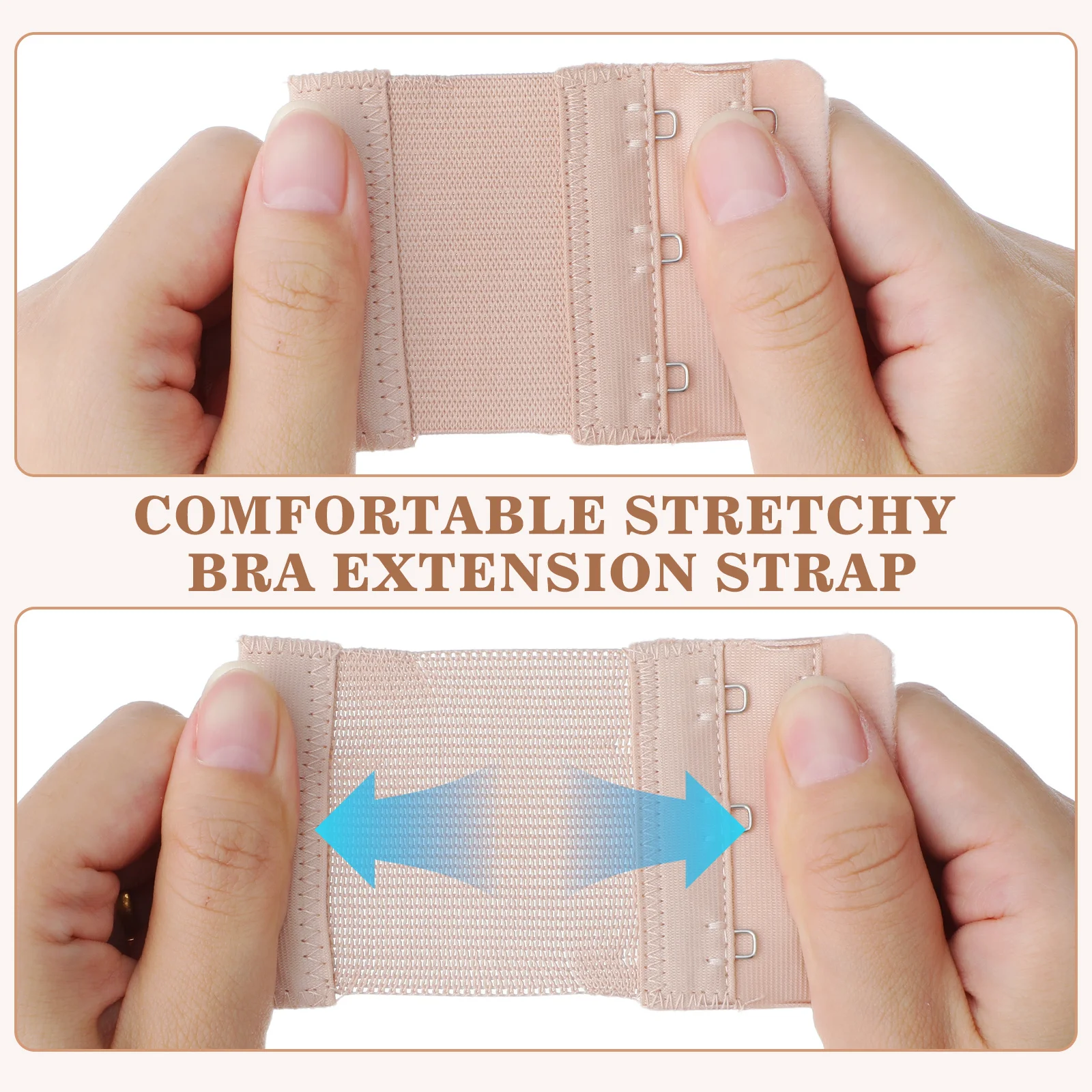 3 قطعة حمالة صدر موسع 3 خطاف ملابس داخلية نسائية تمديد حزام قابل للتعديل حجم دعم للحمل كسب الوزن أسود أبيض عاري