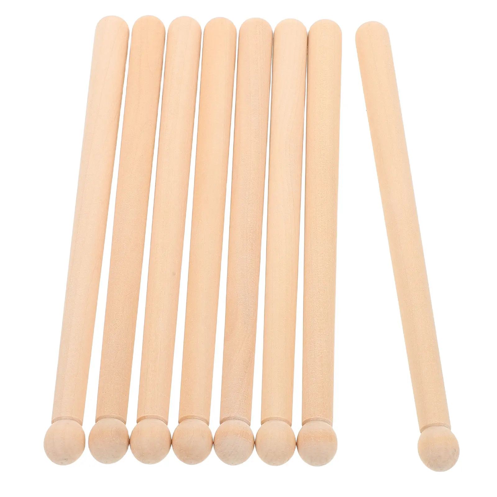 8Pcs Natural Wood Drumsticks for Kids Non Slip Grip Wooden Mallets Practice Electronic Drums Marching Snare Drum Accessories
