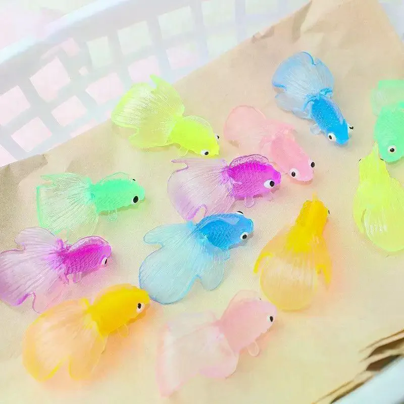 10/20/PCS Artificial Aquarium Goldfishes Fake Rubber Fish Ornament Realistic Moving Floating Fish Cat Toy Pet Supplies