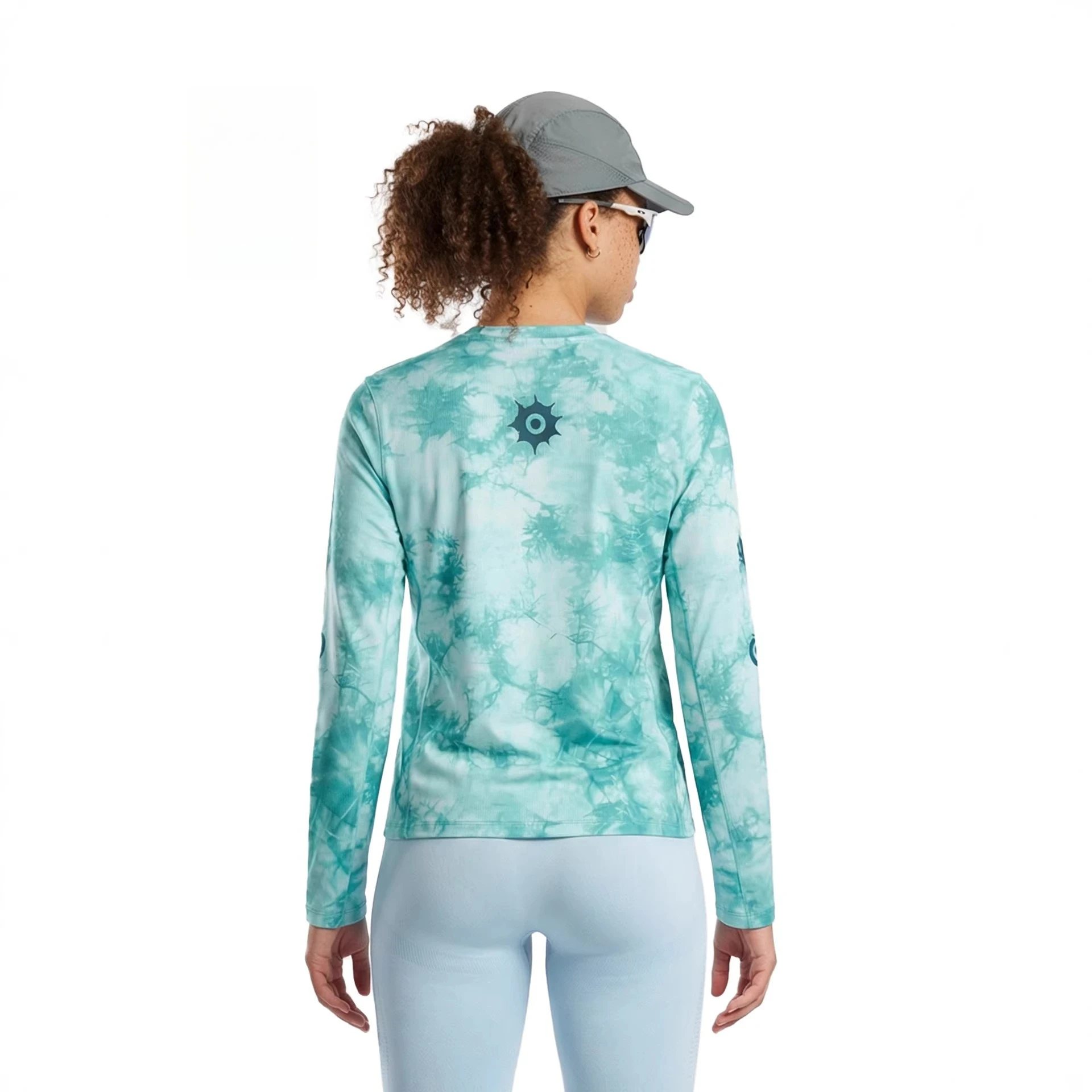 Women's Tie-Dye Digital Print Long Sleeve Running T-Shirt High Stretch Moisture Wicking Quick Dry Athletic Top