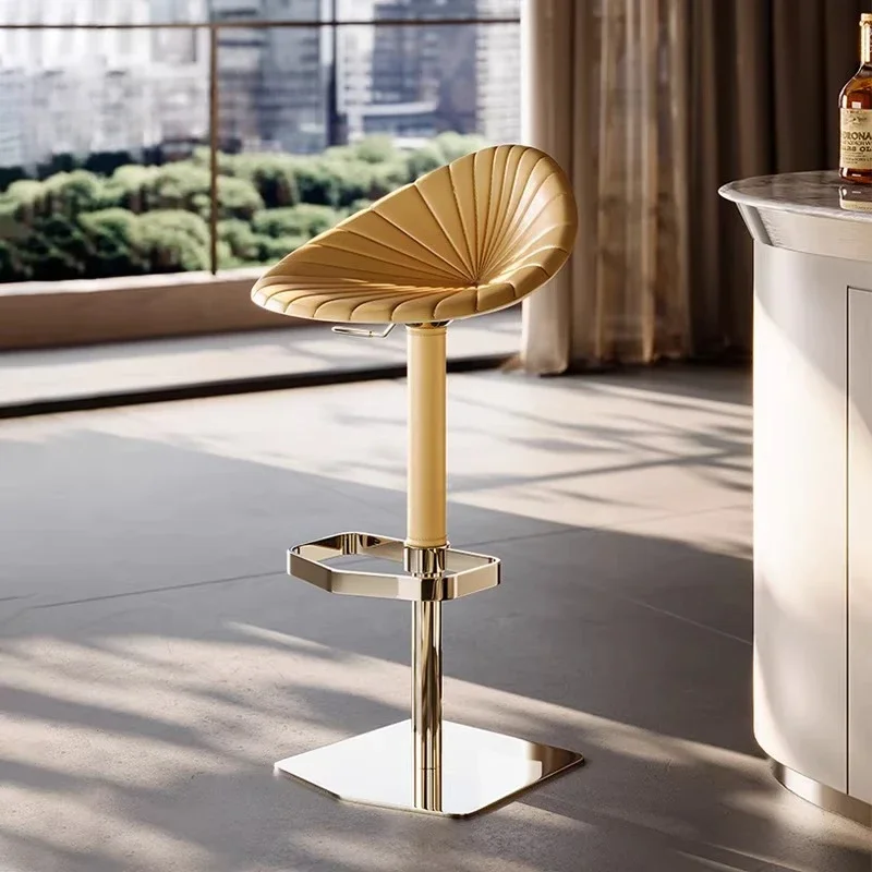 Aesthetic Counter Bar Stools Luxury Comfortable Minimalist Modern Reception Desks Bar Chairs Leather Gold Sillas Salon Furniture