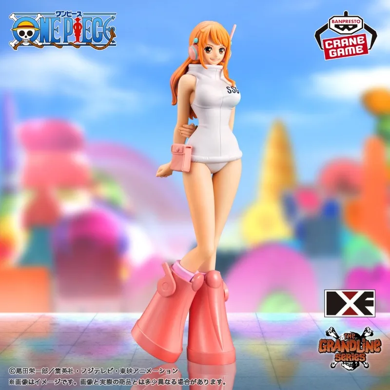 Bandai-Original Genuine BANPRESTO Anime Model Toy, One Piece, DXF, The Grandline Series, Egghead Nami, Figuras Presente, 16cm