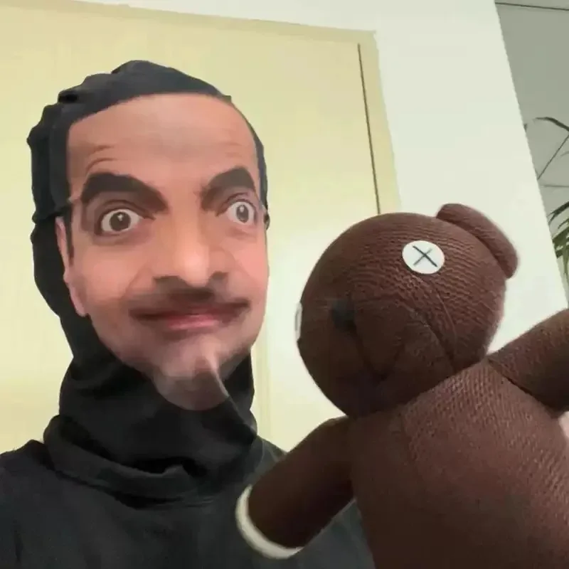 Masque facial Mr. Bean Cosplay 3D, 1 à 5 pièces, maille élastique drôle pour hommes et femmes, coiffure de jeu de rôle, cadeaux de noël et du nouvel an