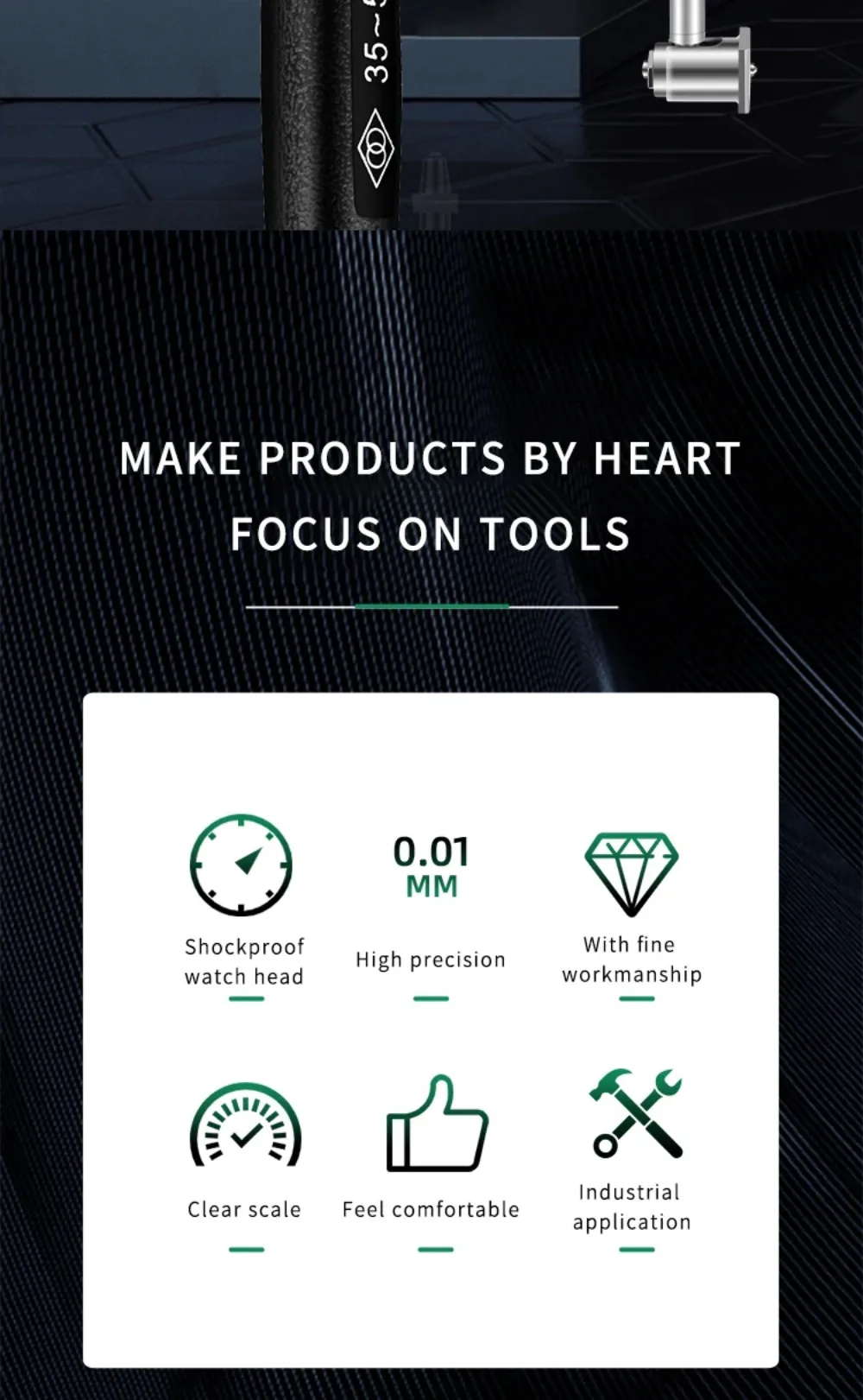 160-250 Meter Precise 0.01mm Resolution Concentricity Test Mesure Instrument Tool Dial Gauge Indicator