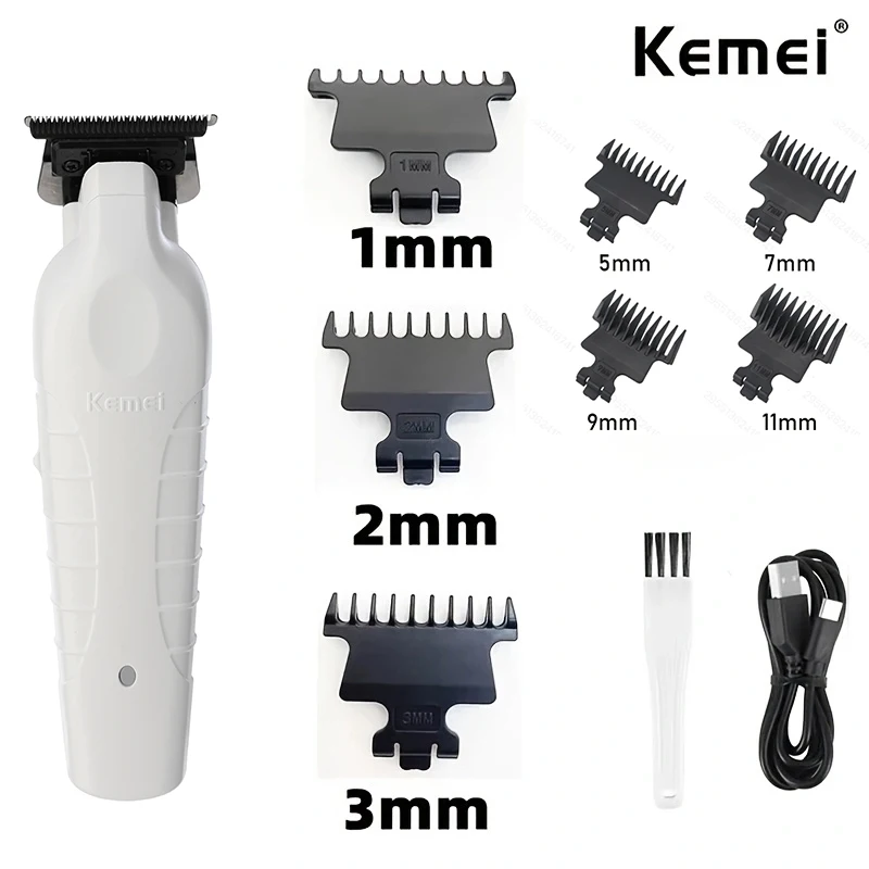 Kemei 2299 Cordless hair Trimmer Electric men Hair Clipper Barber Zero Gapped Finish Hair Cutting Machine KM-2299 white version