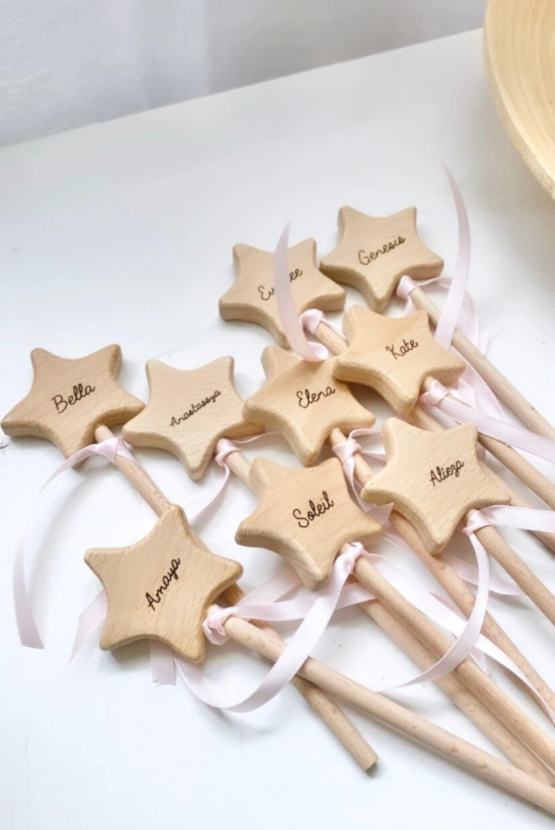 Personalized Gift Magic Wand Star Wooden Girl Wand, Kids Party Favor Flower Girl Gift Party Bag Filler, Gift for Girl